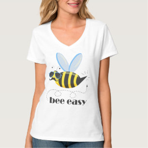 Bee character with moustache sunglasses Bee Easy T-Shirt