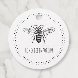 Bee Circle Logo Business Price Favour Tags