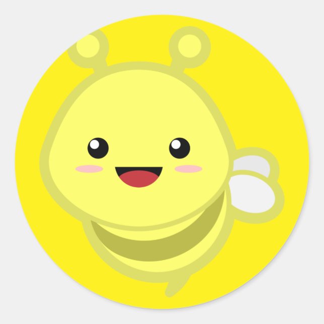 Bee Classic Round Sticker (Front)