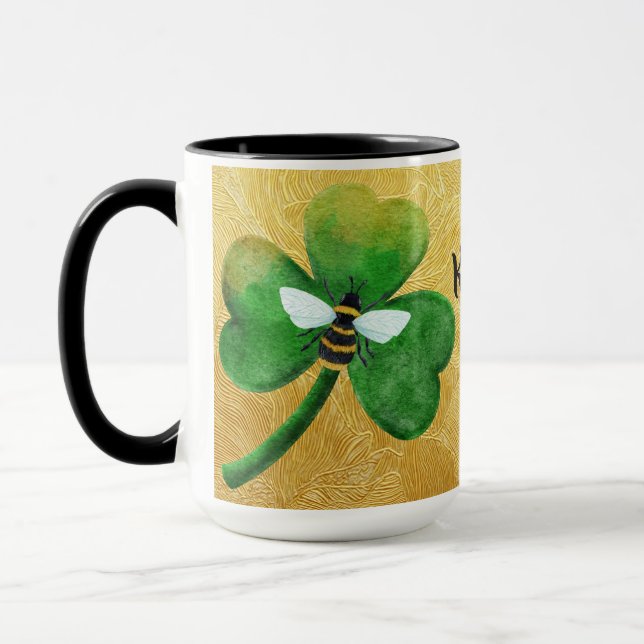 Bee Clover Coffee Mug.  Mug (Left)