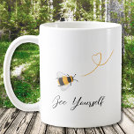 Bee Coffee Mug<br><div class="desc">This coffee mug is decorated with watercolor honey bees and "Bee Yourself" in stylish script typography.
Easily customisable with your monogram.
Original Watercolor © Michele Davies.</div>