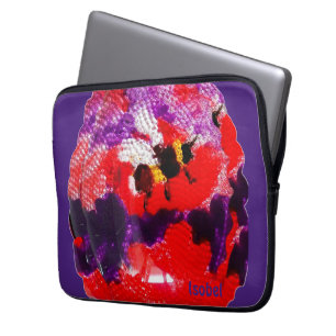 Bee Colourful Red Purple Personalised Laptop Sleeve