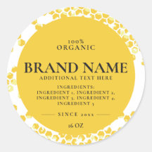 Bee Comb Product Round Label