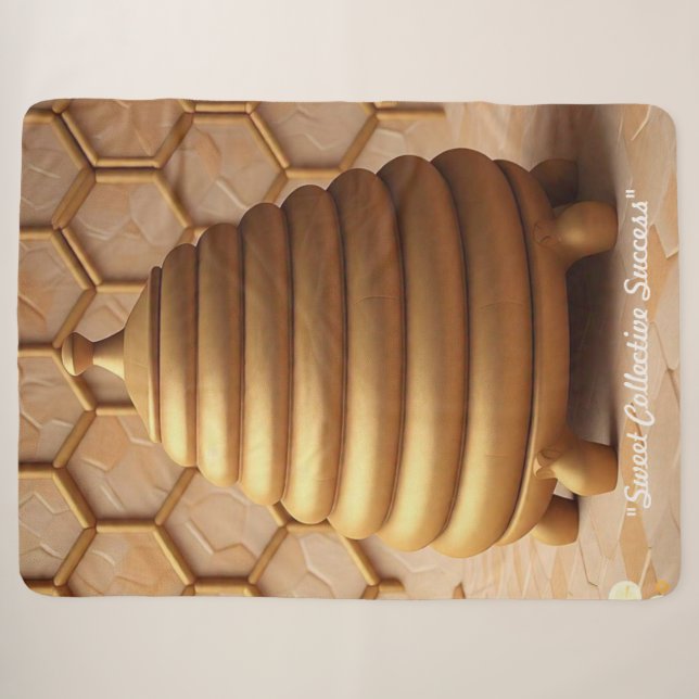 "Bee Community Harmony" Sherpa Blanket (Front (Horizontal))
