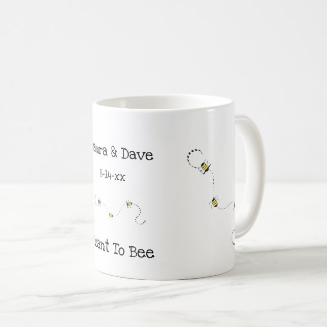Bee Cool Customisable Text Meant To Bee Coffee Mug (Front Right)