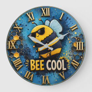 Bee Cool Funny Bee Large Clock