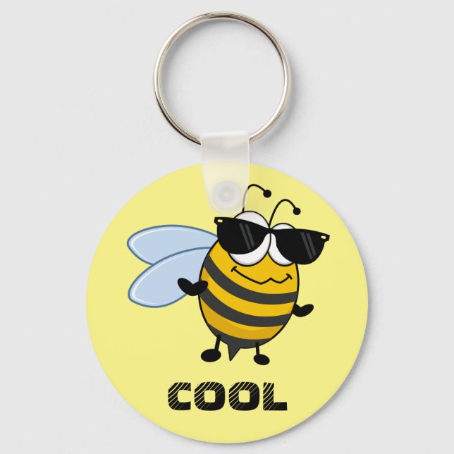 Bee Cool | Funny Trendy Bee Customisable Key Ring (Front)