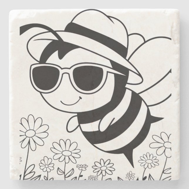 Bee Cool Stone Coaster (Front)