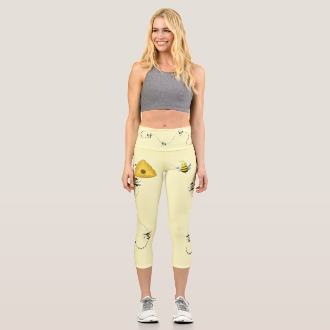 Bee Cool with Bee Hive Capri Leggings (Front)