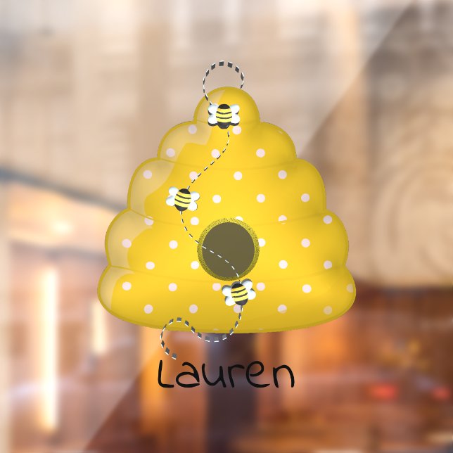 Bee Cool with Bee Hive Personalised Window Cling (Sheet 2)