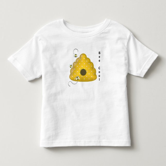 Bee Cool with Bee Hive Toddler T-Shirt (Front)
