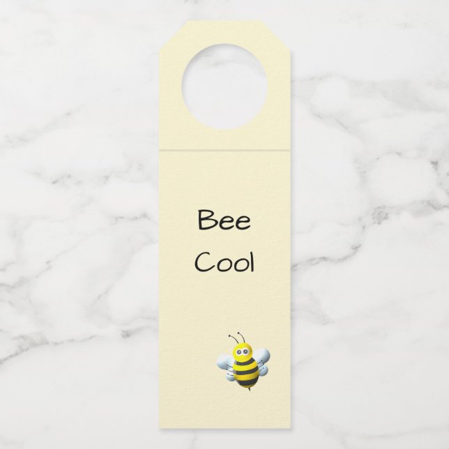 Bee Cool with Bumblebee Bottle Tag (Front)