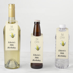 Bee Cool with Bumblebee Customisable Bottle Tag