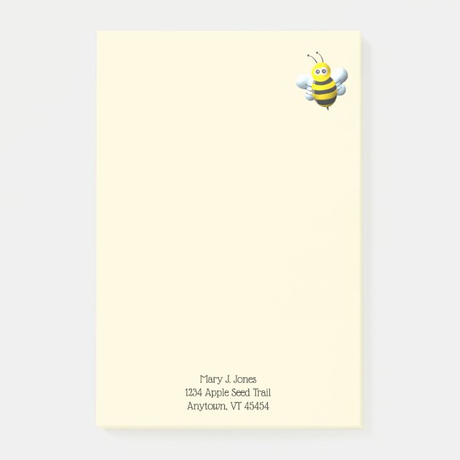 Bee Cool With Personalized Text Post-it Notes (Front)