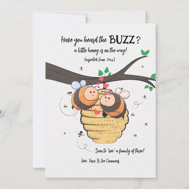 Bee Couple Pregnancy Announcement (Front)