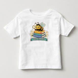 Bee Curious Fuzzy Bee with Magnifying Glass Toddler T-Shirt