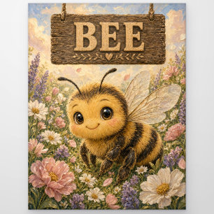 Bee Cute Baby Storybook Nursery Animal Postcard
