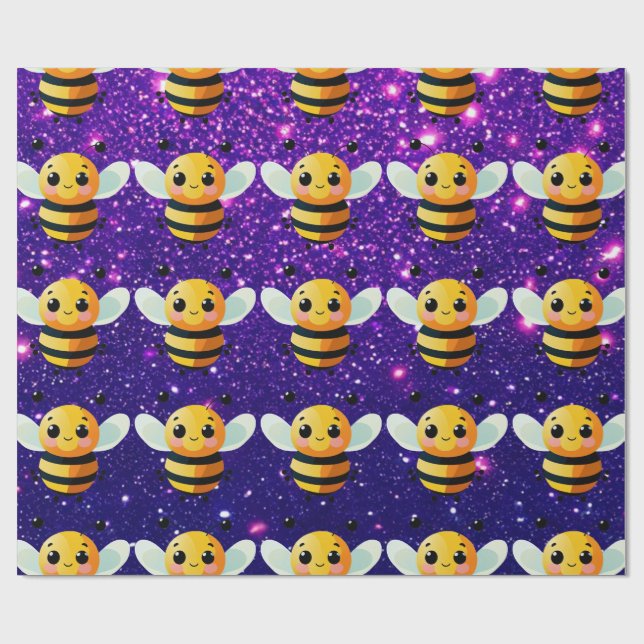 Bee Cute Charming Themed Inspired  Wrapping Paper (Flat)