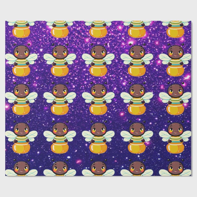 Bee Cute Charming Themed Inspired  Wrapping Paper (Flat)