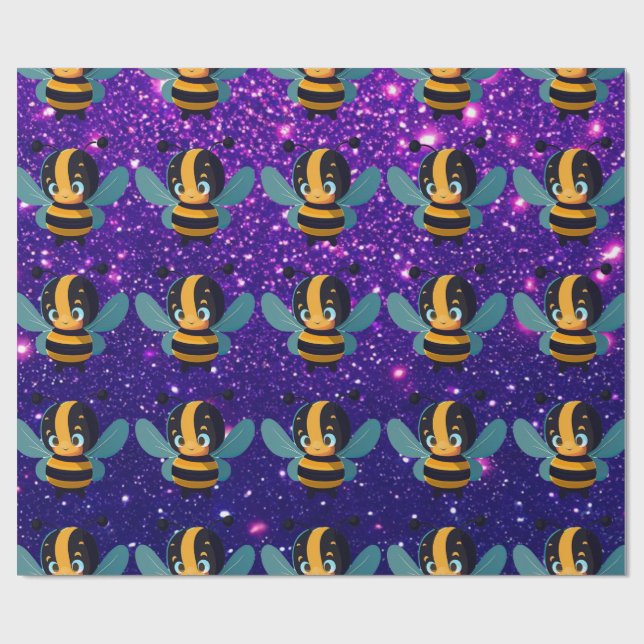 Bee Cute Charming Themed Inspired  Wrapping Paper (Flat)