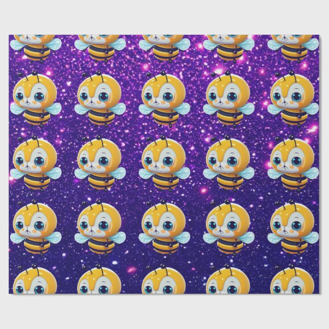 Bee Cute Charming Themed Inspired  Wrapping Paper (Flat)