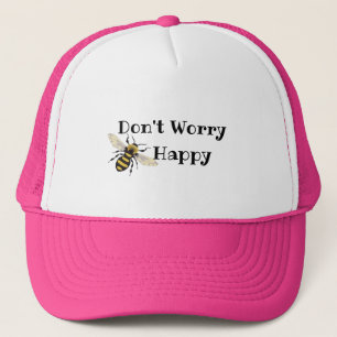 Bee Cute Don't Worry Bee Happy Nature Honey Bee Trucker Hat