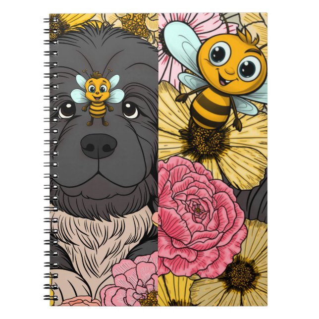 Bee Cute Newf Notebook (Front)