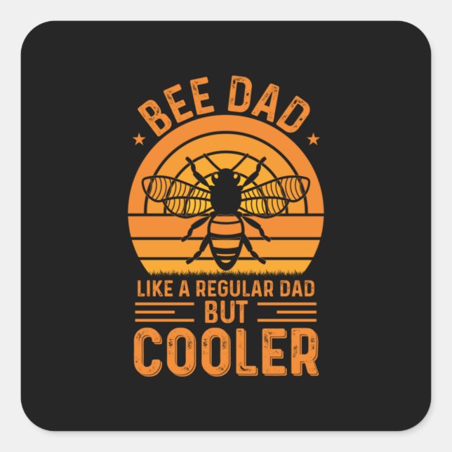 Bee Dad Square Sticker (Front)