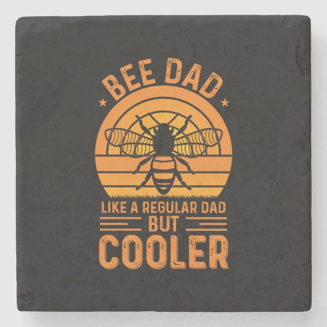 Bee Dad Stone Coaster (Front)