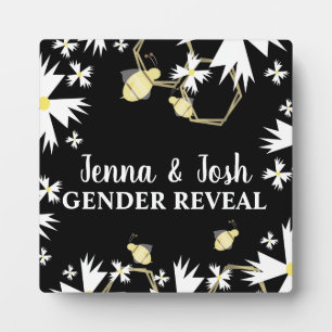 Bee Daisy and Floral Gender Reveal Plaque