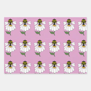 Bee Daisy Wrapping Paper (Set of 3)