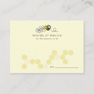 Bee Daisy Yellow Baby Shower Advice Cards