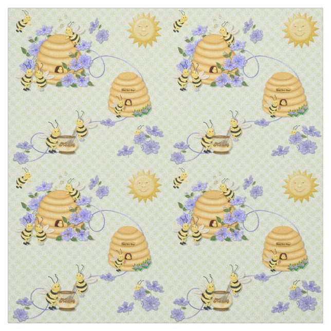 Bee Dance Floral Fabric 2 (Swatch)