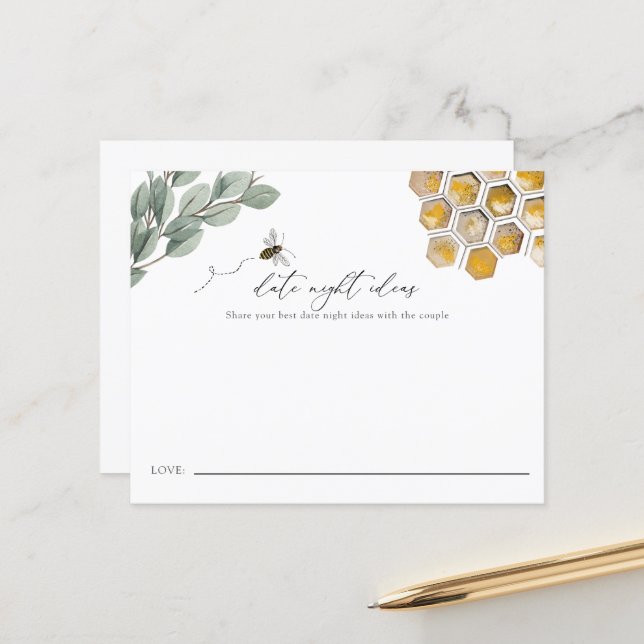 Bee Date Night Ideas Bridal Shower (Front/Back In Situ)