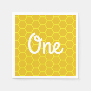 Bee Day 1st Birthday Party Napkins