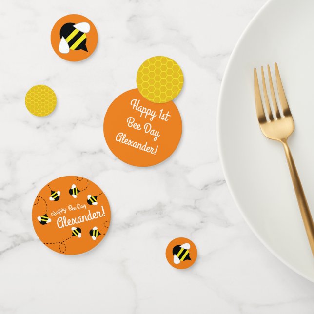 Bee Day 1st Birthday Party Table Decor Confetti (Group)