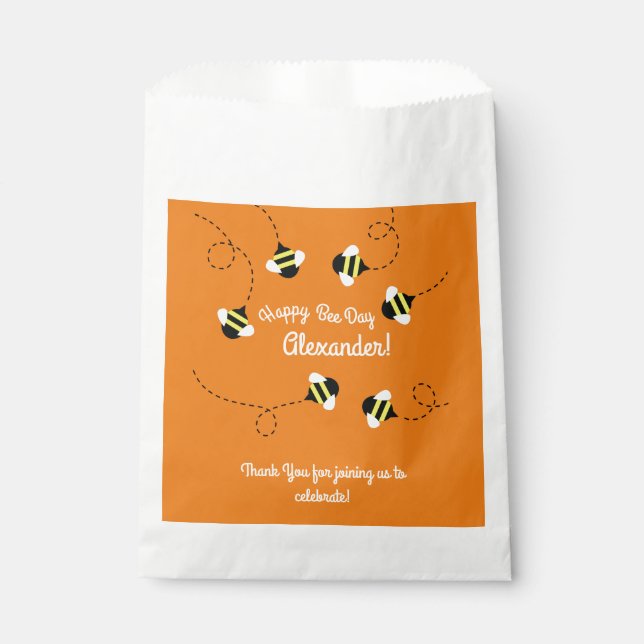 Bee Day Cute Kid's Birthday Favour Bags (Front)