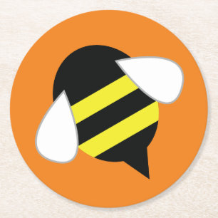 Bee Day Cute Kid's Birthday Round Paper Coaster