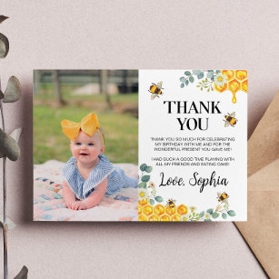 Bee Day Photo Thank You Card Bumble Bee