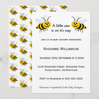 Bee Design Baby Shower Invitation