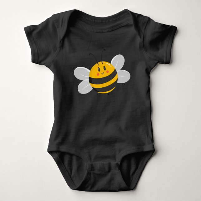 bee design for little babies  baby bodysuit (Front)