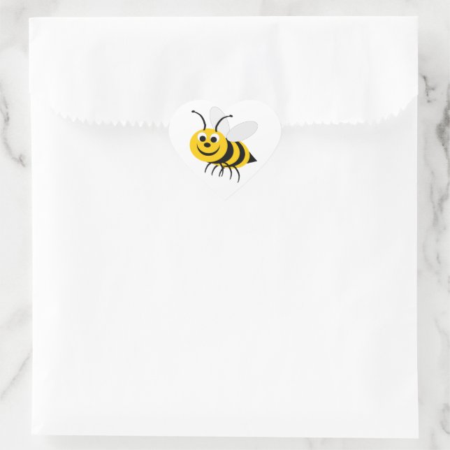 Bee Design Heart Sticker (Bag)