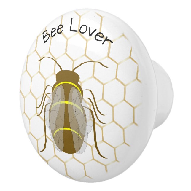 Bee Design Personalised Ceramic Knob (Right)