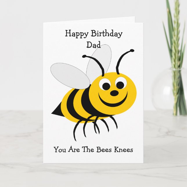 Bee Design Personalised Dad Birthday Card (Front)