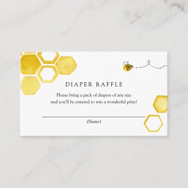 Bee Diaper Raffle Card (Front)