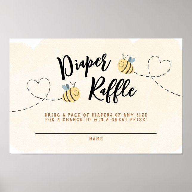 Bee Diaper Raffle Poster (Front)