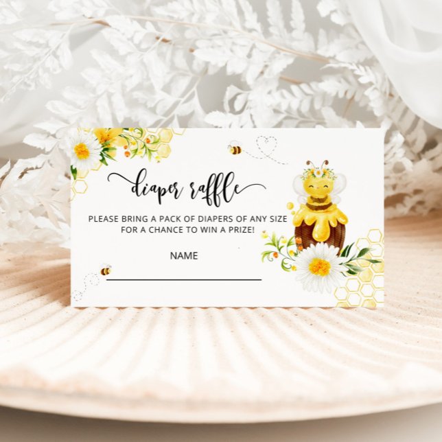 Bee diaper raffle ticket advice card (Creator Uploaded)