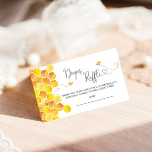Bee diaper raffle ticket enclosure card