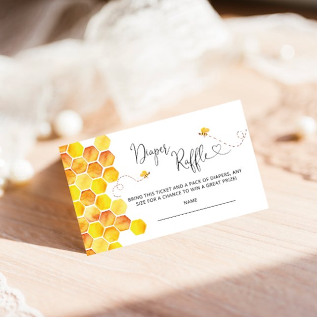 Bee diaper raffle ticket enclosure card (Creator Uploaded)
