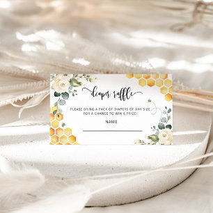 Bee diaper raffle ticket enclosure card